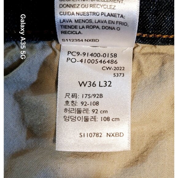 Mens Signature Levi Strauss & Co. Straight Fit Distressed Blue Denim Jeans Sz 36 - Picture 11 of 11